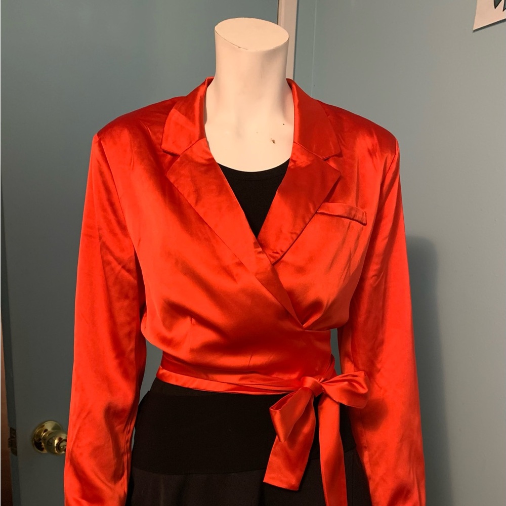 NWT Red Satin Blazer